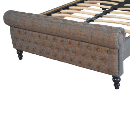 Handcrafted Artisanal Multi Tweed Bed Frame - IN3611