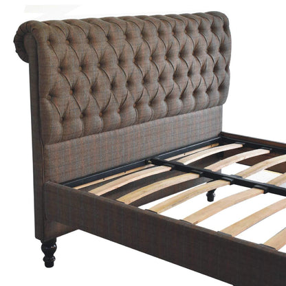 Handcrafted Artisanal Multi Tweed Bed Frame - IN3611