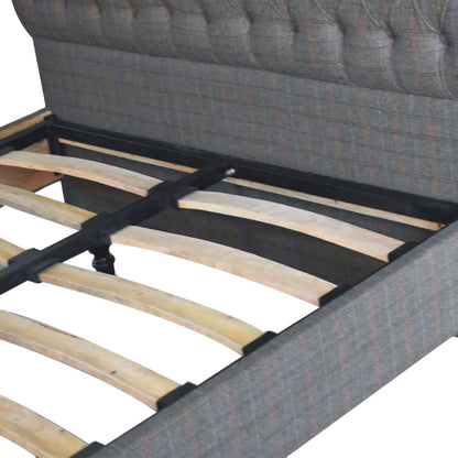 Handcrafted Artisanal Multi Tweed Bed Frame - IN3611