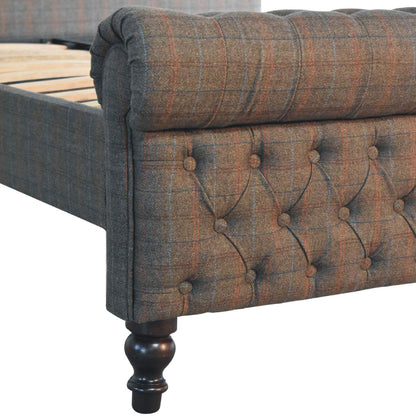 Handcrafted Artisanal Multi Tweed Bed Frame - IN3611