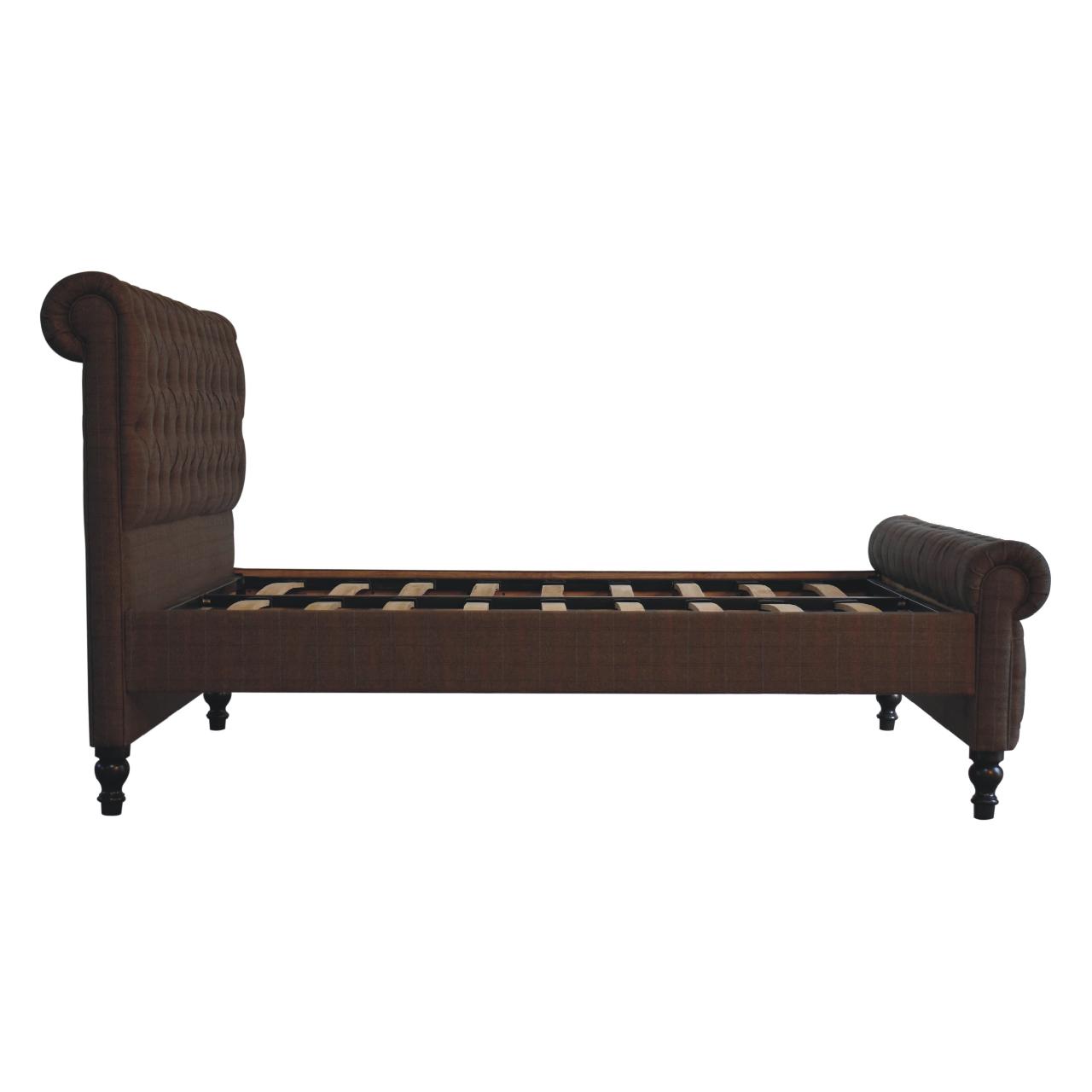 Handcrafted Artisanal Multi Tweed Bed Frame - IN3611