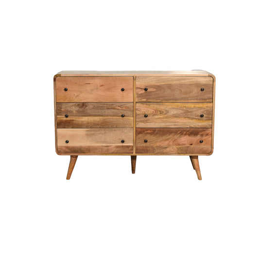 Large Curved Oak-ish Chest - White Bear Furnishings
