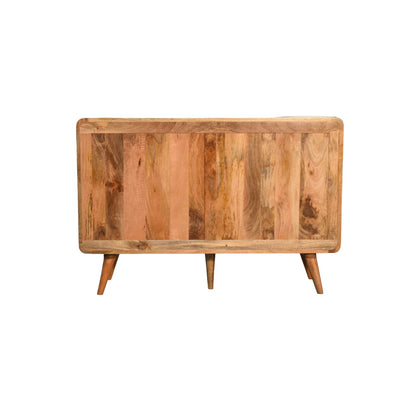 Large Curved Oak-ish Chest - White Bear Furnishings