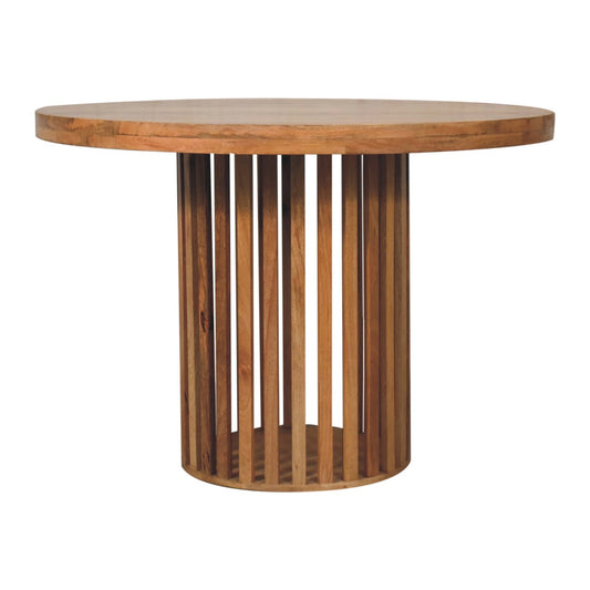 Handcrafted Artisanal Ariella Round Dining Table in Mango Wood  - IN3737