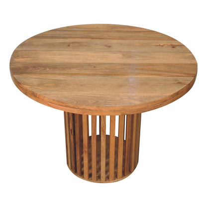 Handcrafted Artisanal Ariella Round Dining Table in Mango Wood  - IN3737