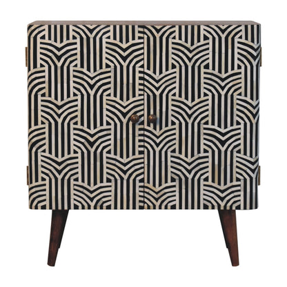 Handcrafted Honey Caramel Edessa Bone Inlay Cabinet - IN3801
