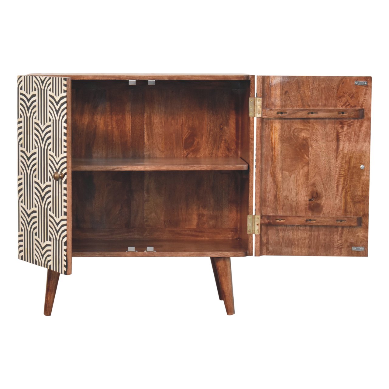 Handcrafted Honey Caramel Edessa Bone Inlay Cabinet - IN3801