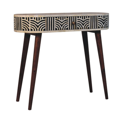 Handcrafted Edessa Honey Caramel Bone Inlay Console Table – IN3821
