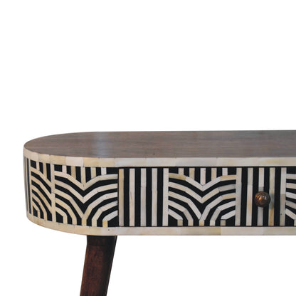 Handcrafted Edessa Honey Caramel Bone Inlay Console Table – IN3821