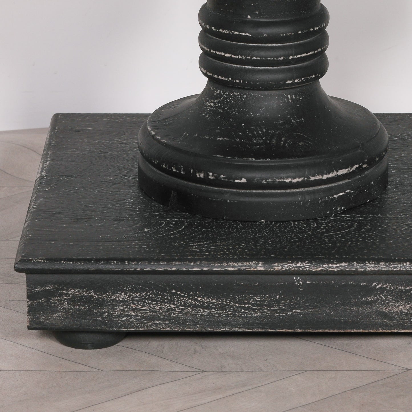 Maison Reproductions 180cm Black Distressed Console Table with Drawers - KFA146
