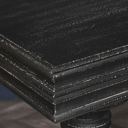 Maison Reproductions 180cm Black Distressed Console Table with Drawers - KFA146