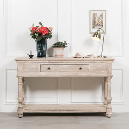 Maison Reproductions Acacia Wooden Console with Single Drawer - KFA193