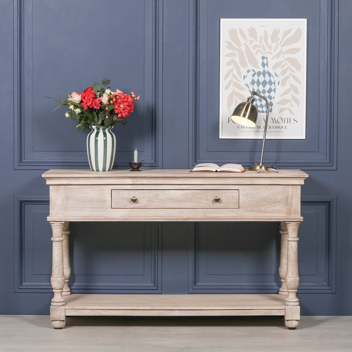 Maison Reproductions Acacia Wooden Console with Single Drawer - KFA193