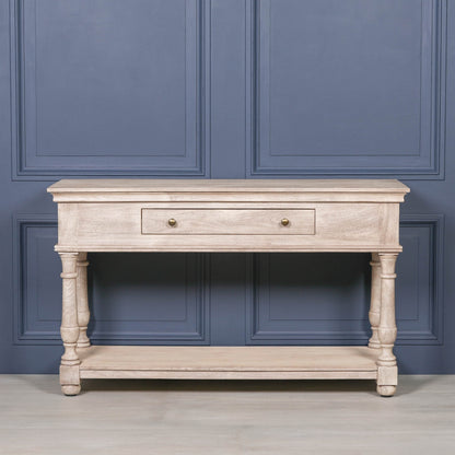 Maison Reproductions Acacia Wooden Console with Single Drawer - KFA193