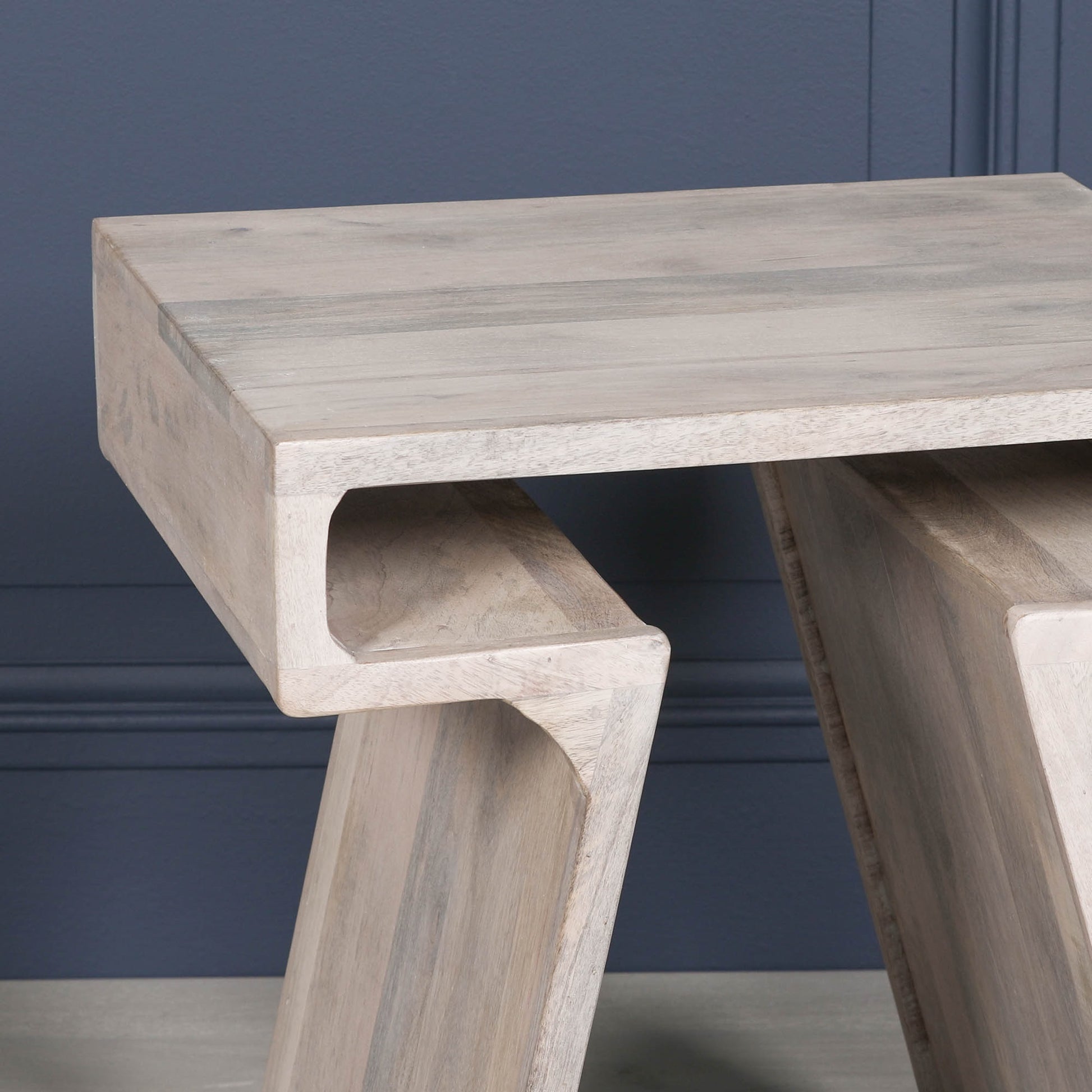 Handcrafted Blanchie Wooden Nesting Side Occasional Table – KFA444 - White Bear Furnishings