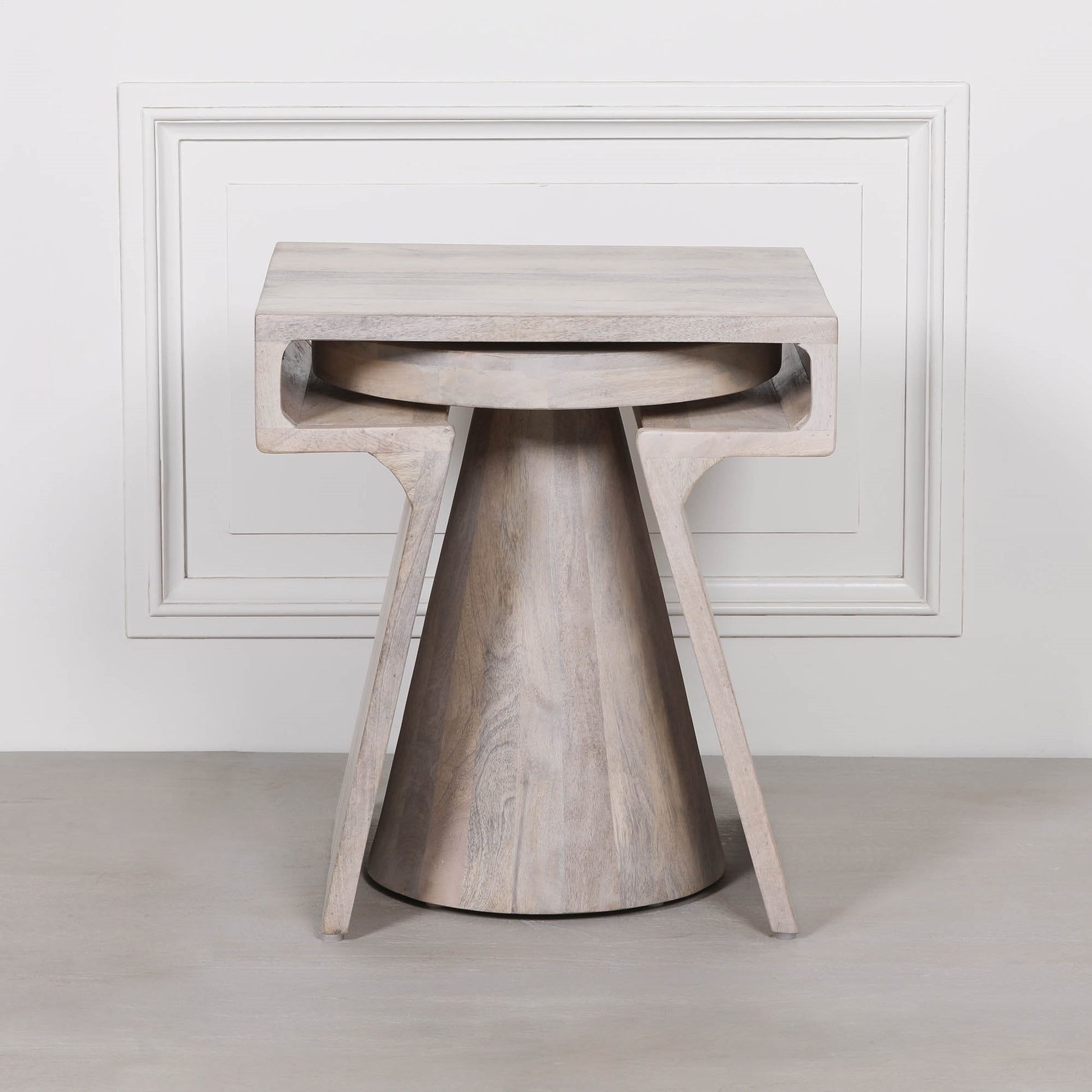 Handcrafted Blanchie Wooden Nesting Side Occasional Table – KFA444 - White Bear Furnishings