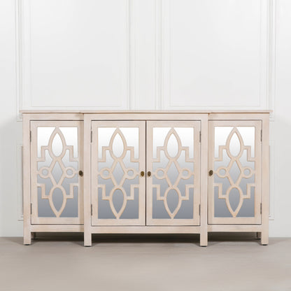 Maison Reproductions Wooden 4 Door Mirrored Breakfront Sideboard - KFA564