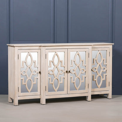 Maison Reproductions Wooden 4 Door Mirrored Breakfront Sideboard - KFA564