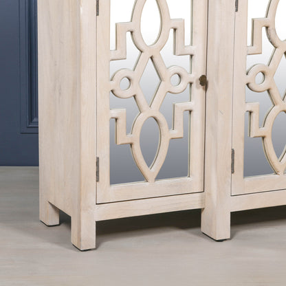 Maison Reproductions Wooden 4 Door Mirrored Breakfront Sideboard - KFA564