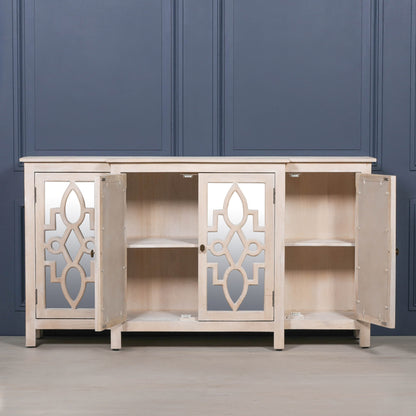 Maison Reproductions Wooden 4 Door Mirrored Breakfront Sideboard - KFA564