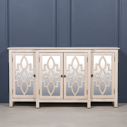 Maison Reproductions Wooden 4 Door Mirrored Breakfront Sideboard - KFA564