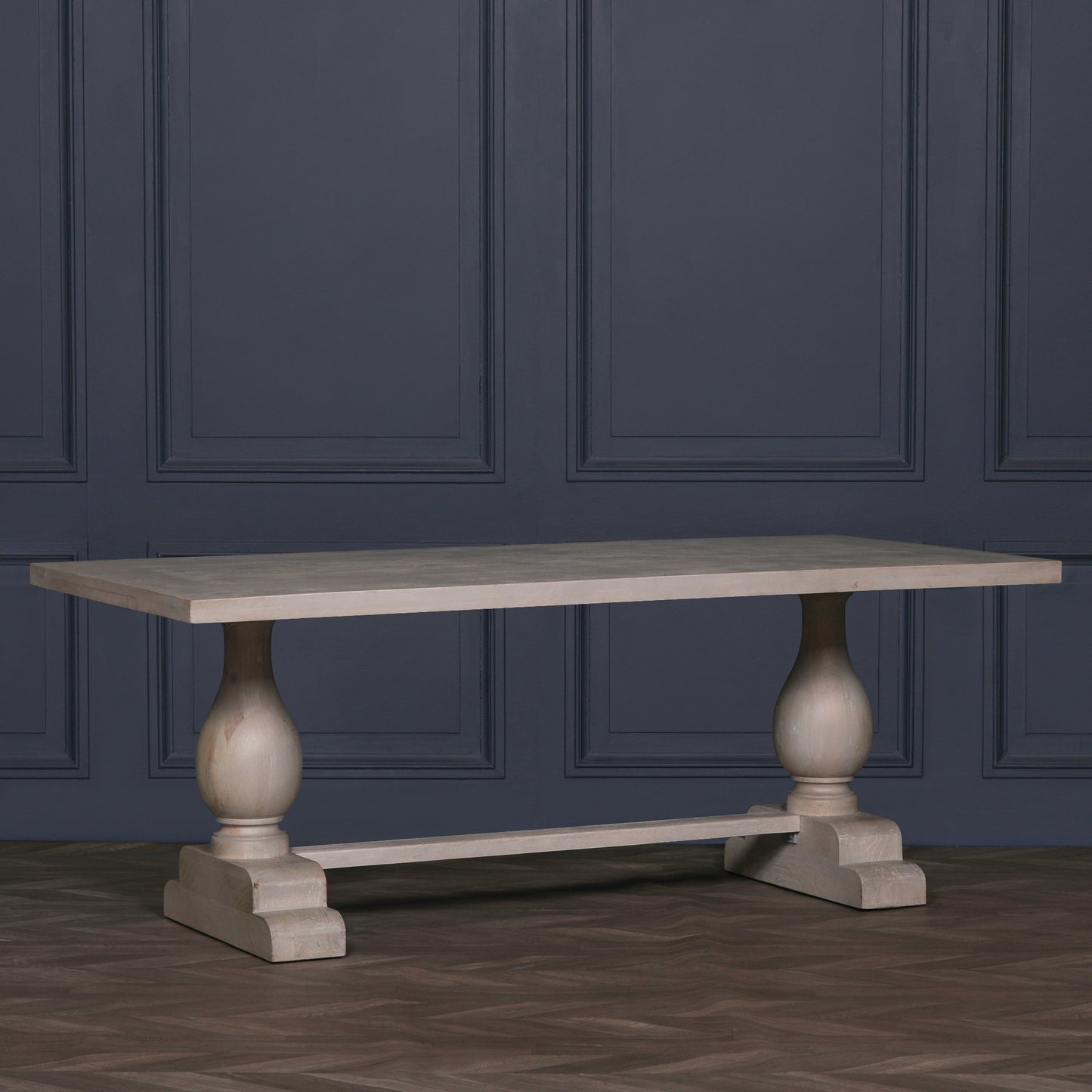 Maison Reproductions Blanche Wood Rustic Washed Rectangular Dining Table 210cm - KFA940