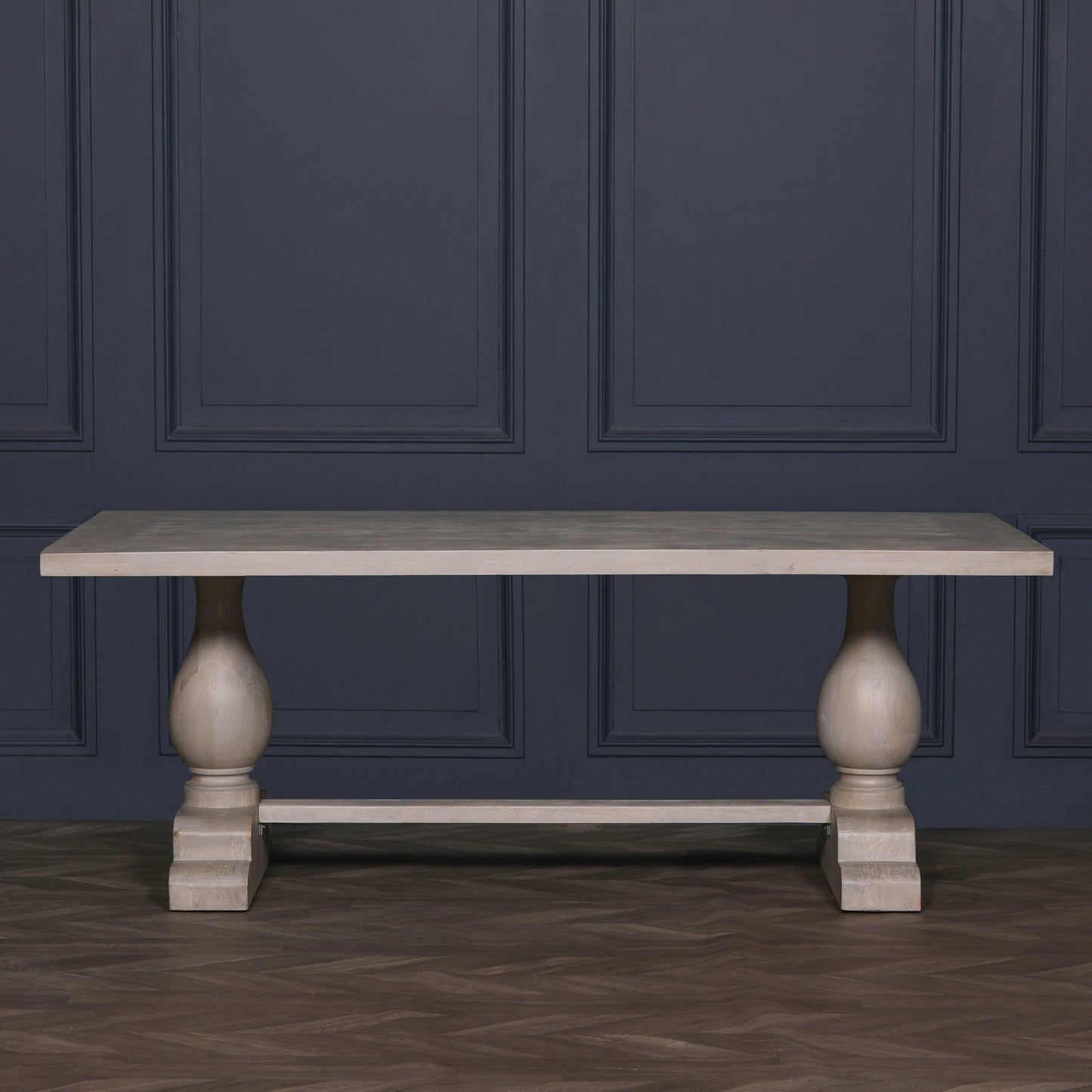 Maison Reproductions Blanche Wood Rustic Washed Rectangular Dining Table 210cm - KFA940