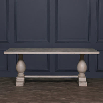 Maison Reproductions Blanche Wood Rustic Washed Rectangular Dining Table 210cm - KFA940