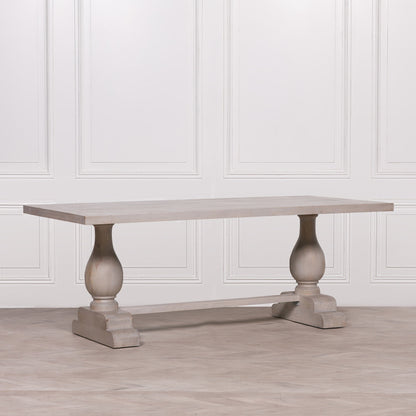 Maison Reproductions Blanche Wood Rustic Washed Rectangular Dining Table 210cm - KFA940