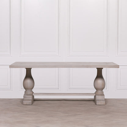 Maison Reproductions Blanche Wood Rustic Washed Rectangular Dining Table 210cm - KFA940