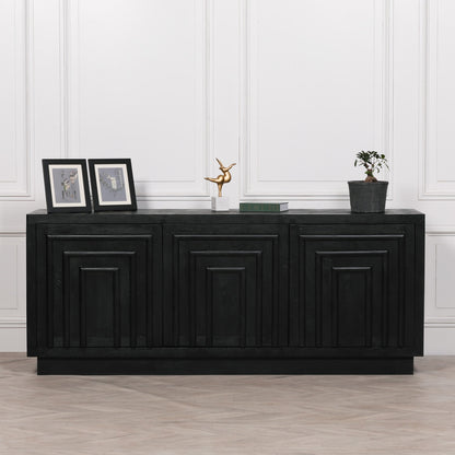 Maison Reproductions Black Wooden Contemporary Sideboard - KFA994