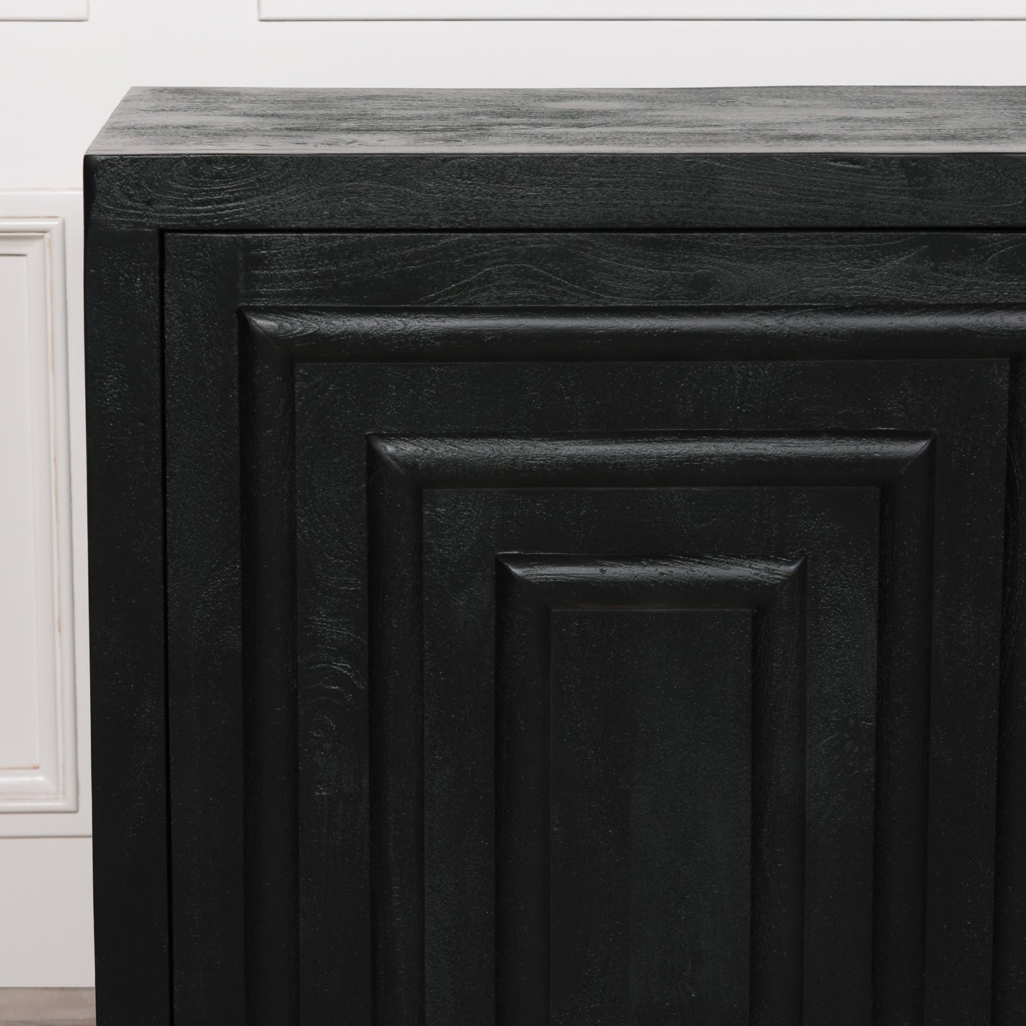 Maison Reproductions Black Wooden Contemporary Sideboard - KFA994