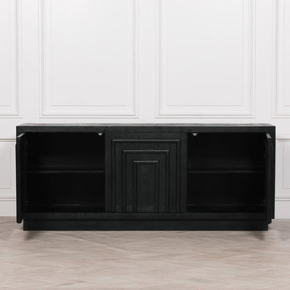 Maison Reproductions Black Wooden Contemporary Sideboard - KFA994