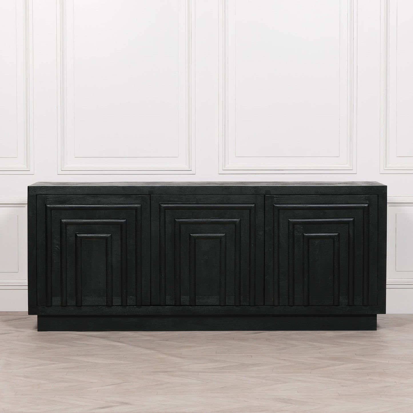 Maison Reproductions Black Wooden Contemporary Sideboard - KFA994