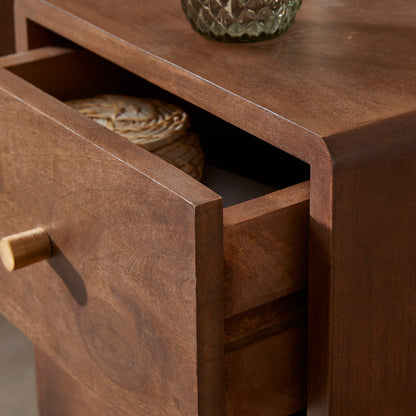 Fishe & Lilly Scandinavian Walnut Logan Narrow Bedside Table