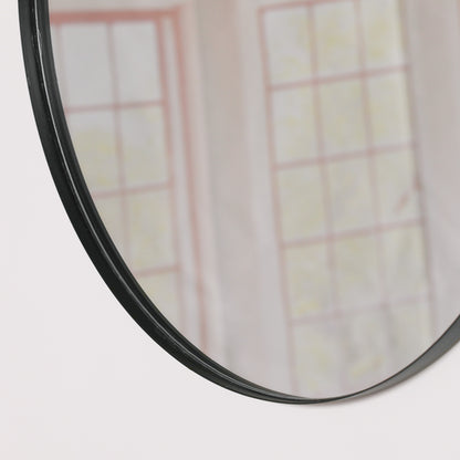 50cm Black Round Wall Mirror - MWA095