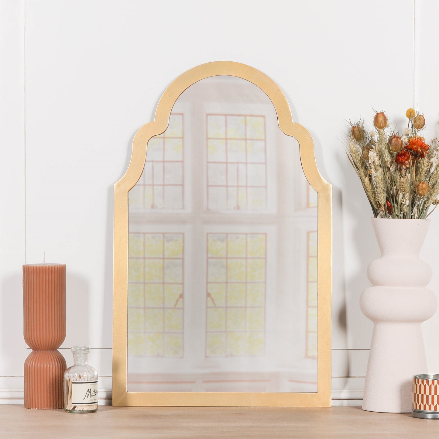 Gold Arch Metal Wall Mirror - MWA688
