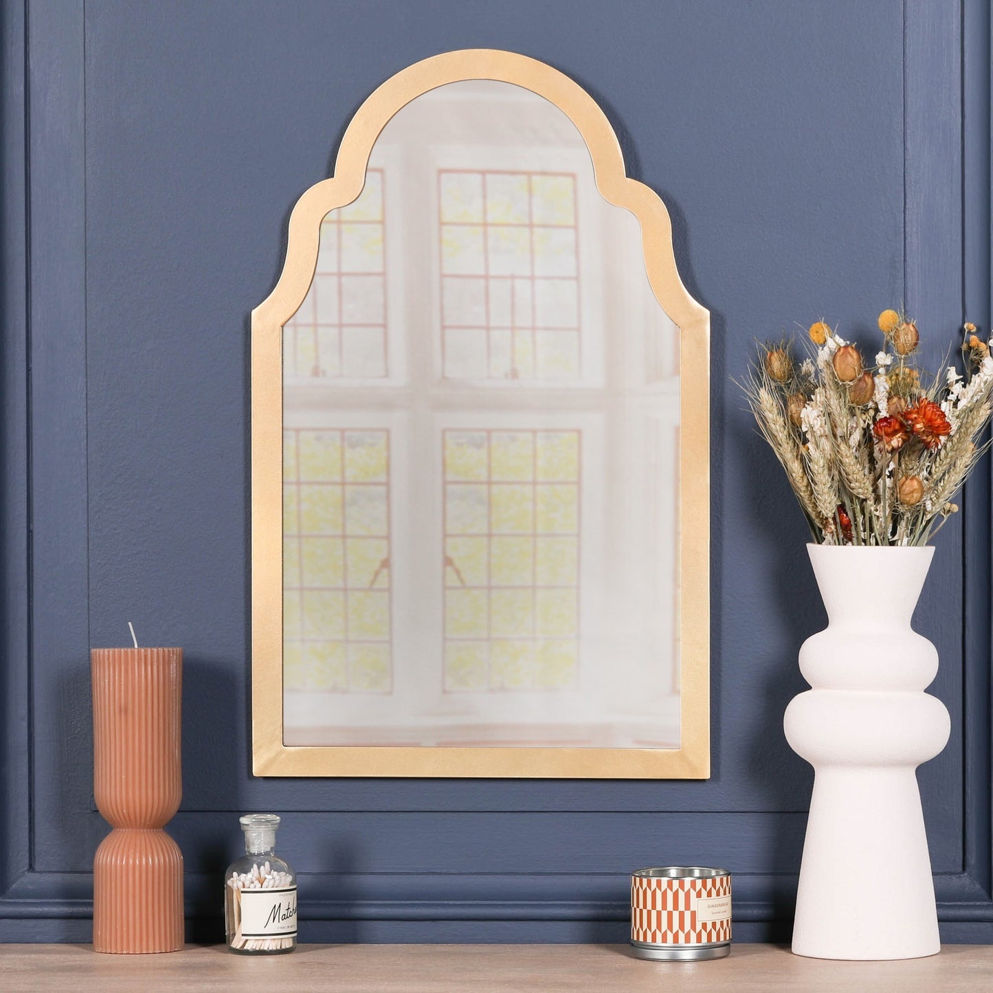 Gold Arch Metal Wall Mirror - MWA688