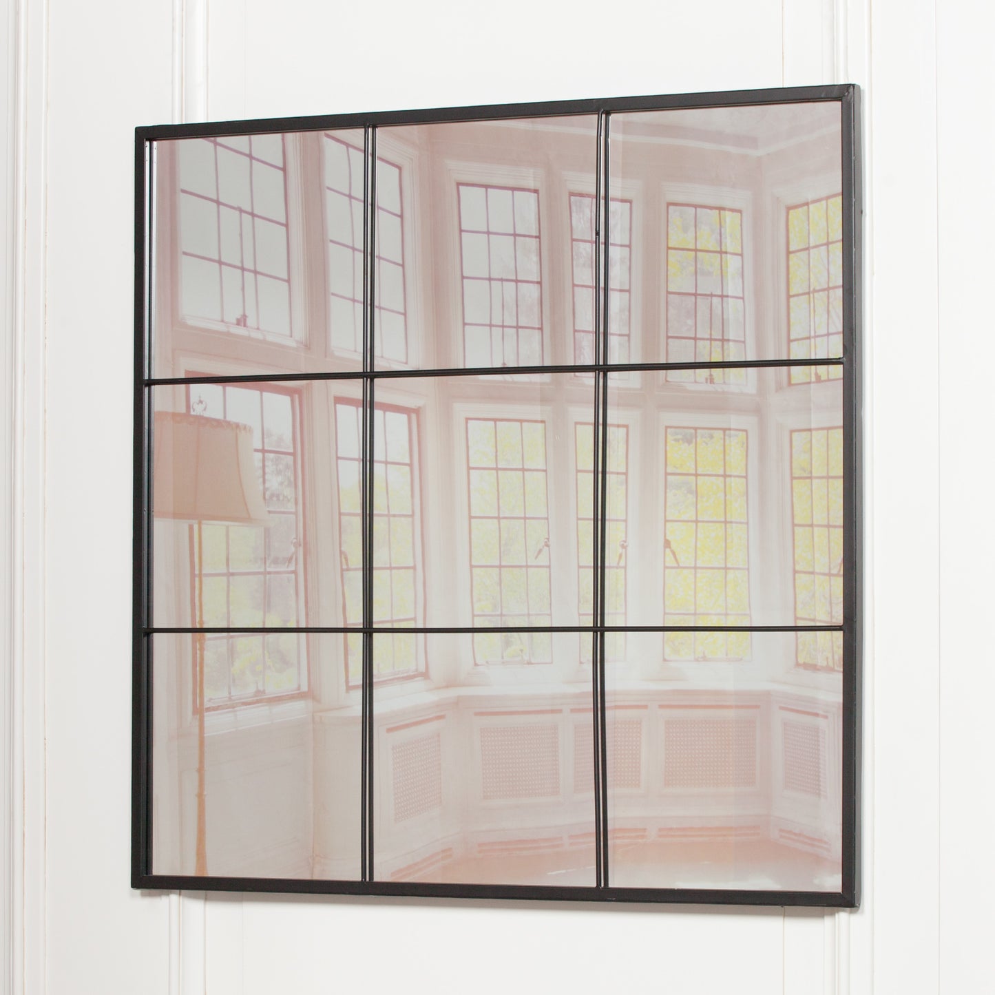 Black Metal 90cm Window Mirror - MWA811