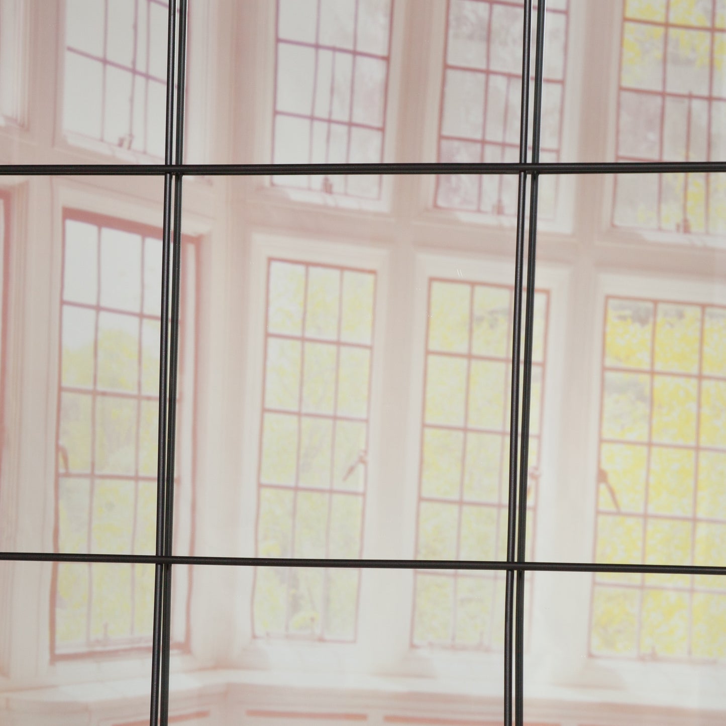 Black Metal 90cm Window Mirror - MWA811