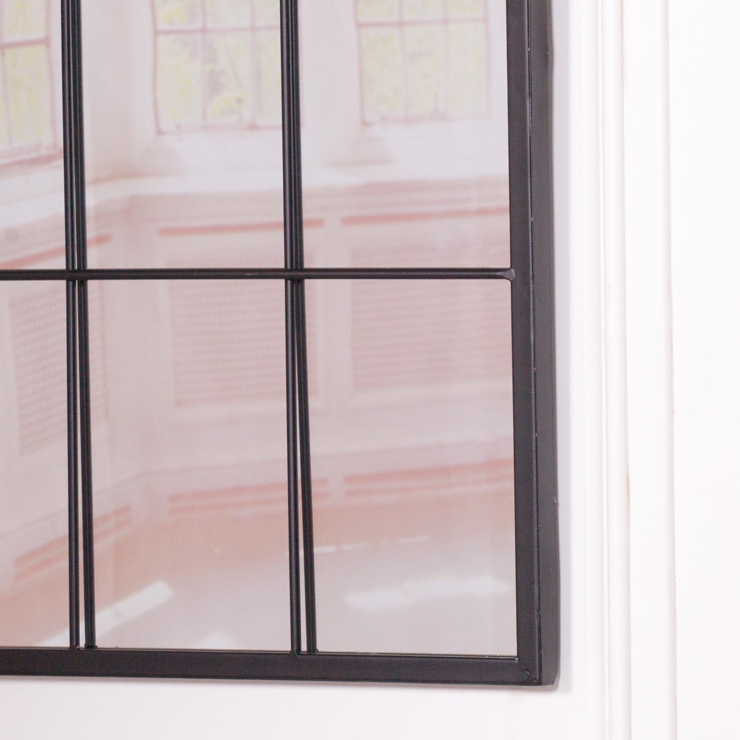 Black Metal Window Mirror - MWA812