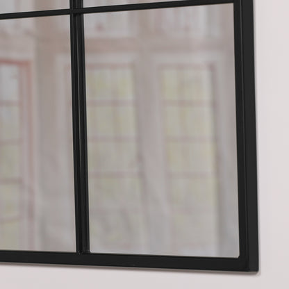 Black Metal 60cm Window Mirror - MWA813