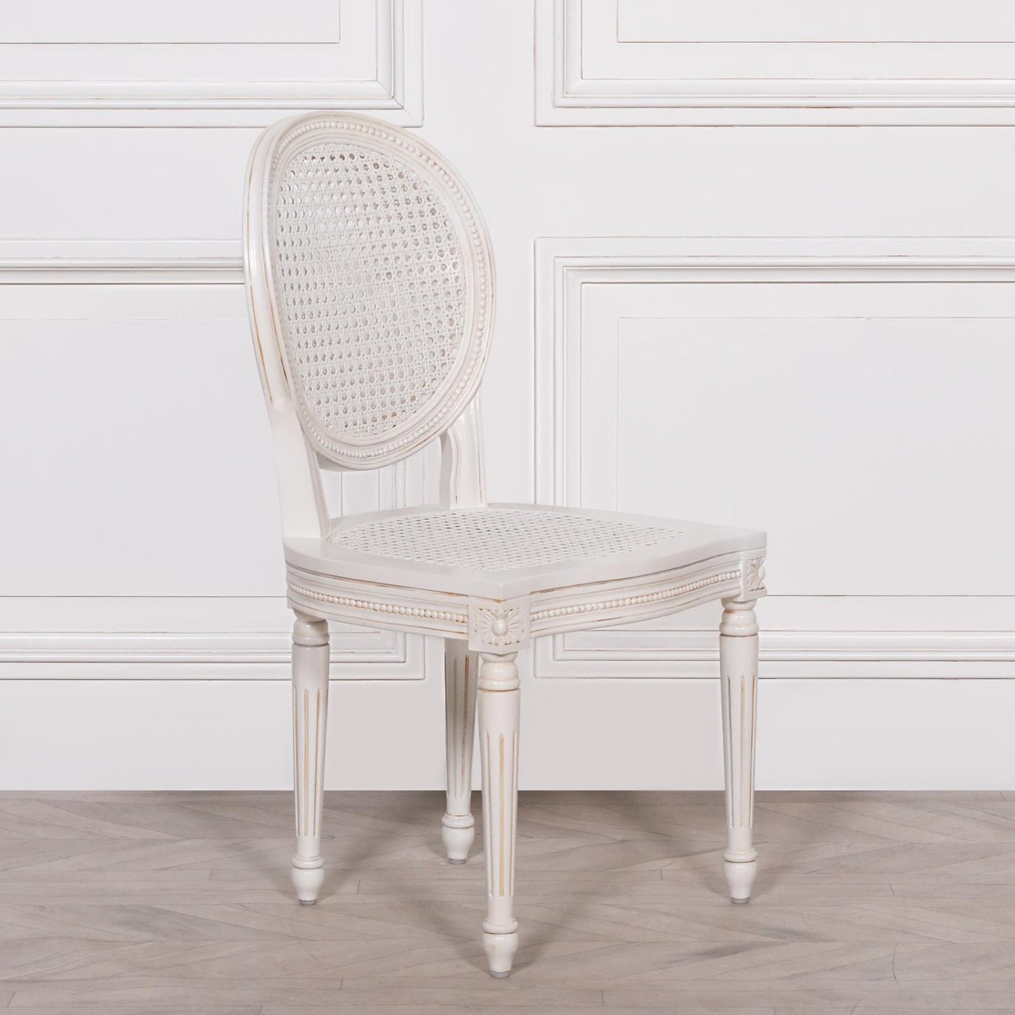 [Set of 2] Maison Reproductions White Chateau Dining Chairs - MWF035