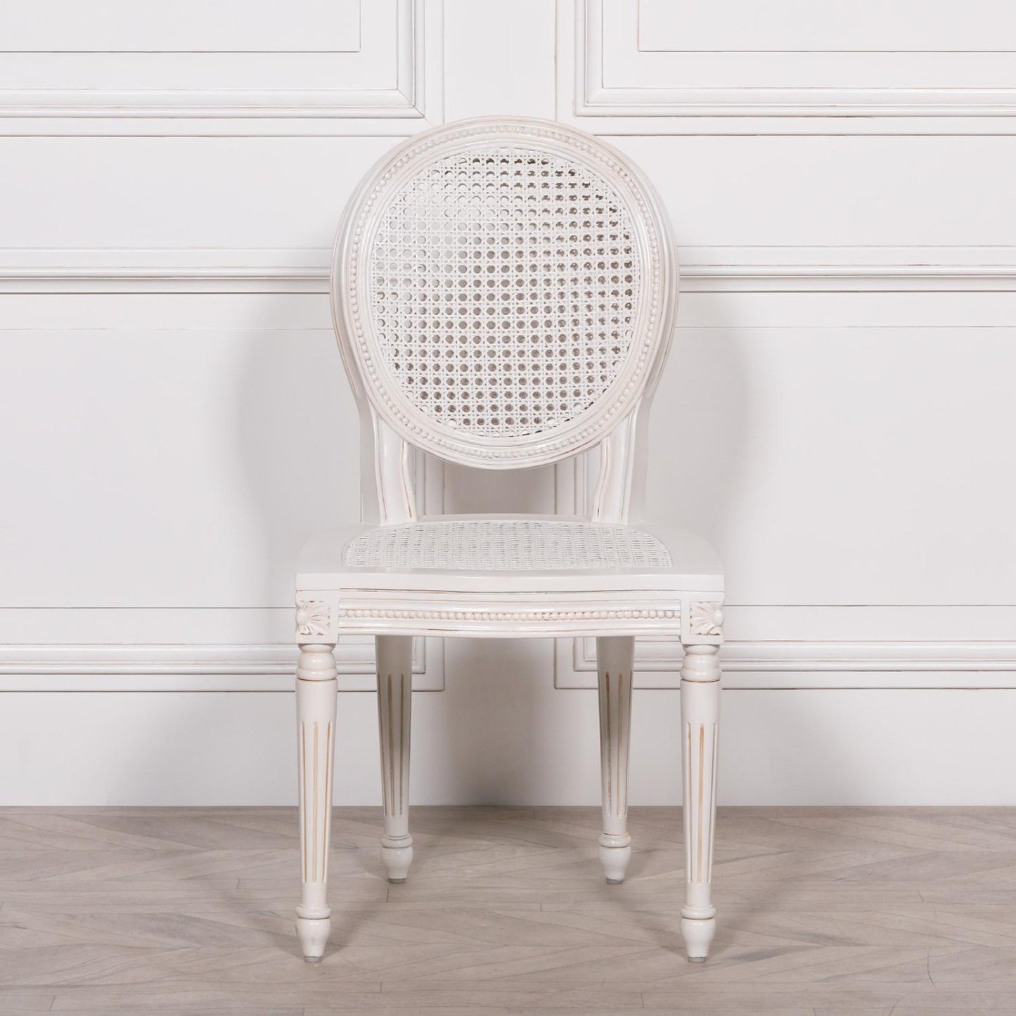 [Set of 2] Maison Reproductions White Chateau Dining Chairs - MWF035