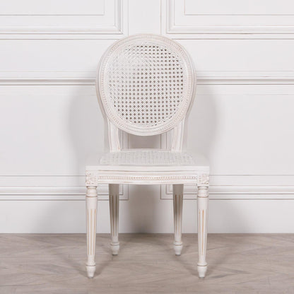 [Set of 2] Maison Reproductions White Chateau Dining Chairs - MWF035