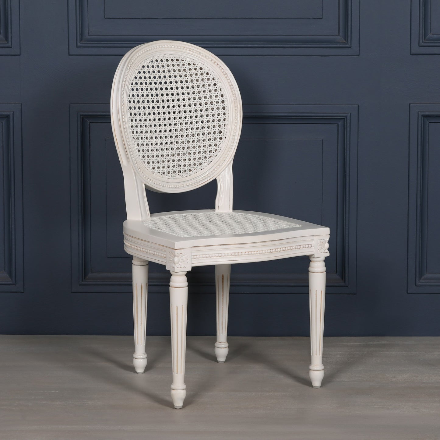 [Set of 2] Maison Reproductions White Chateau Dining Chairs - MWF035