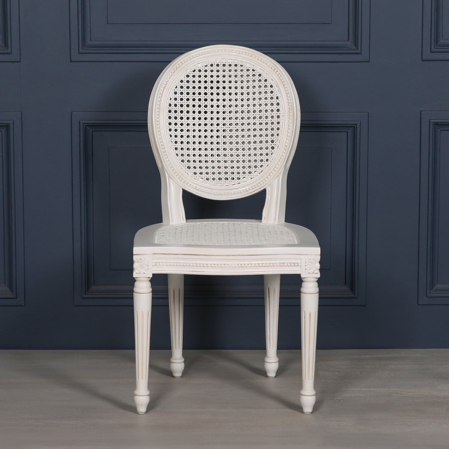 [Set of 2] Maison Reproductions White Chateau Dining Chairs - MWF035