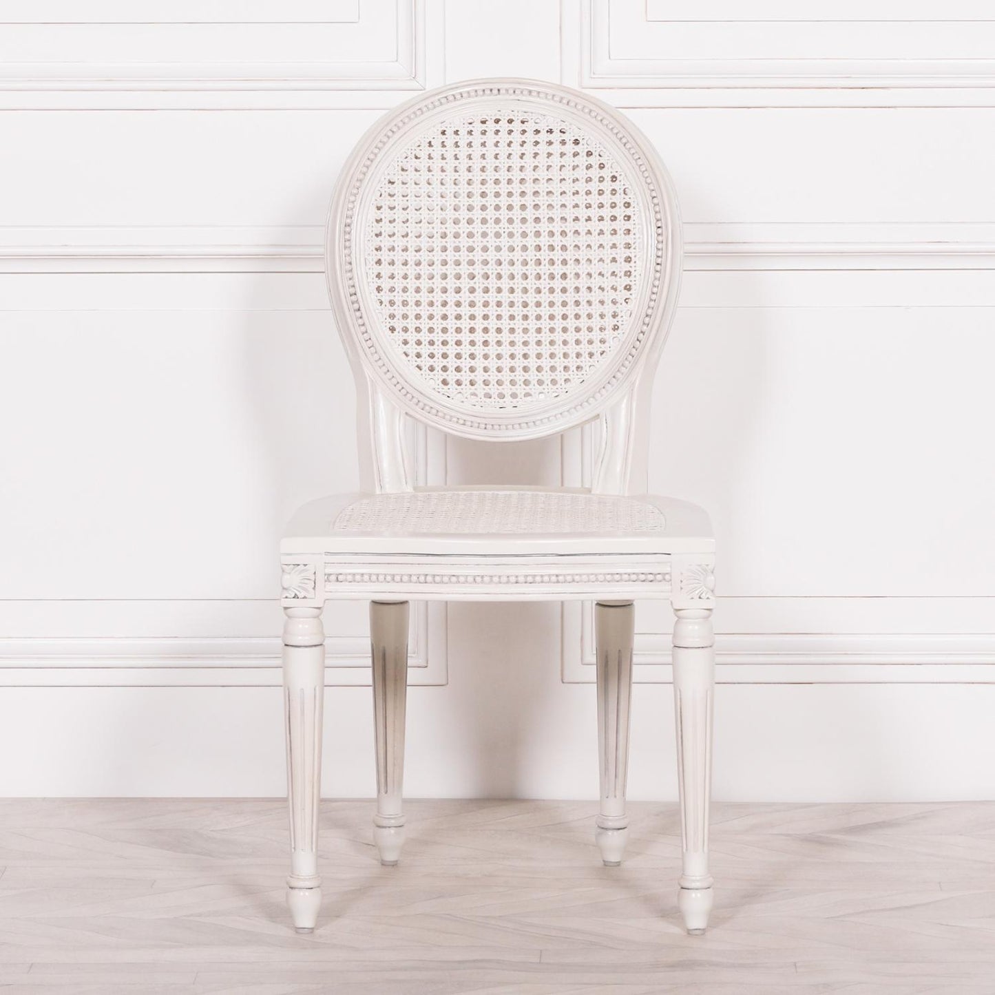[Set of 2] Maison Reproductions Off White Chateau Rattan Dining Chairs - MWF03