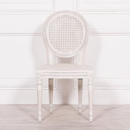 [Set of 2] Maison Reproductions Off White Chateau Rattan Dining Chairs - MWF03