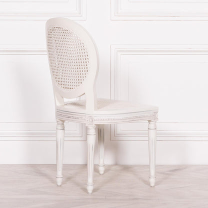[Set of 2] Maison Reproductions Off White Chateau Rattan Dining Chairs - MWF03